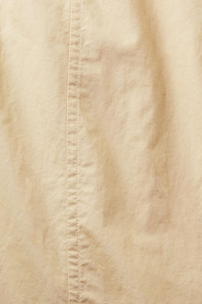 Skjortekjole i bomuldspoplin med bindebælte, SAND, detail image number 6