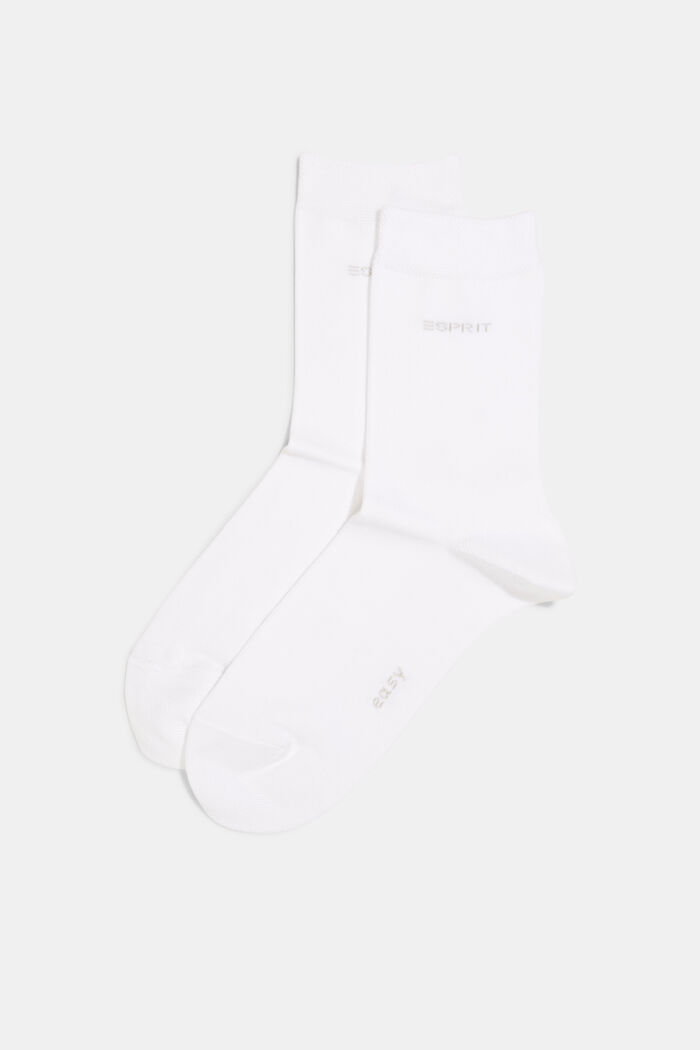 Pakke med 2 par sokker i økologisk bomuldsblanding, WHITE, detail image number 0