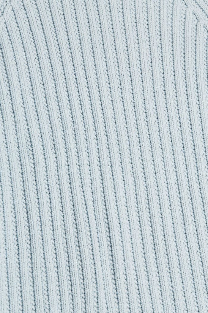 Pullover i ribstrik, økologisk bomuldsblanding, PASTEL BLUE, detail image number 4