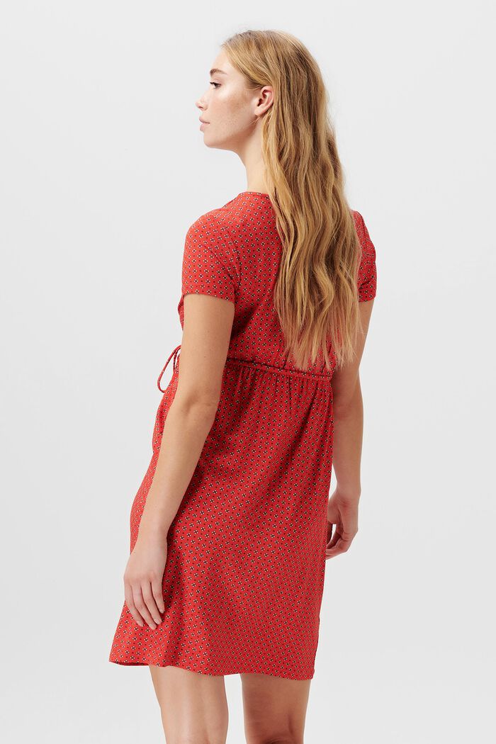 Jerseykjole med allover-print, FLAME RED, detail image number 3
