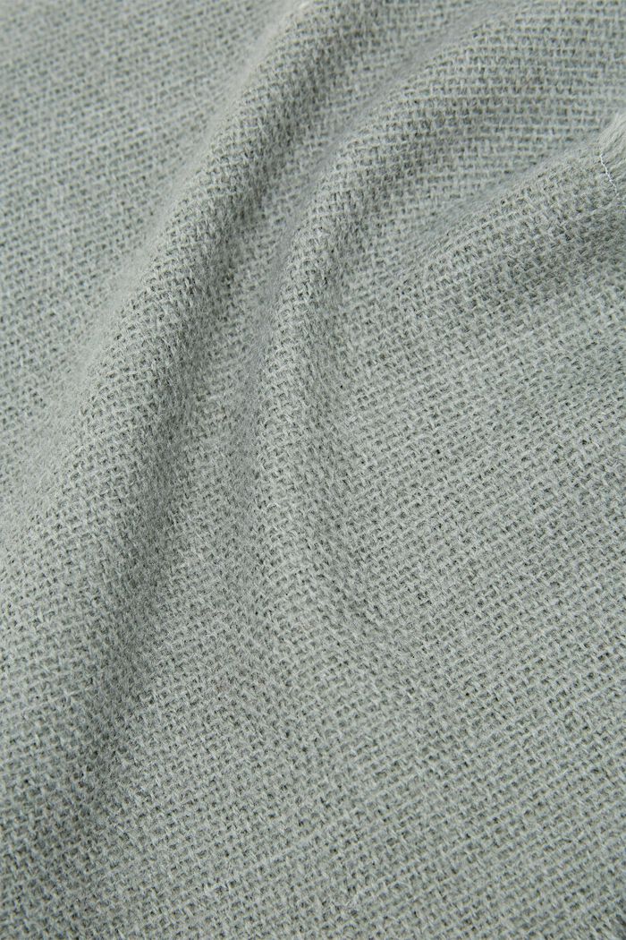 Genanvendte materialer: tørklæde med fine frynser, DUSTY GREEN, detail image number 2