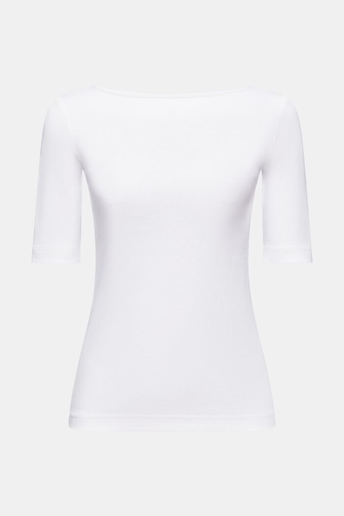T-shirt med bådudskæring, WHITE, detail image number 7