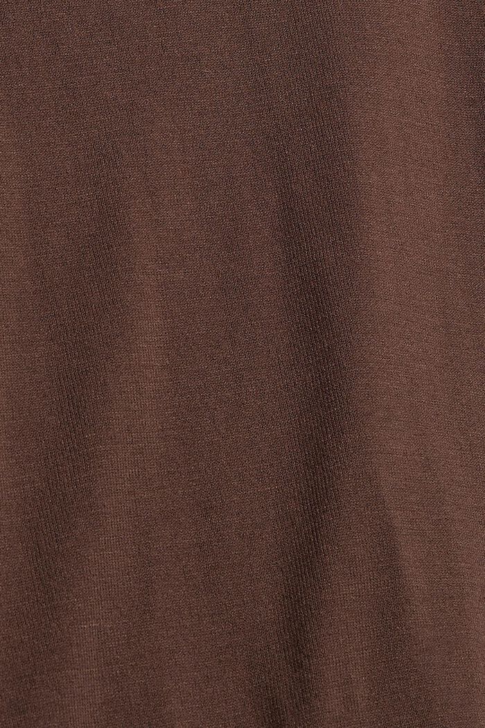 Finmasket striksweater, LENZING™ ECOVERO™, DARK BROWN, detail image number 4