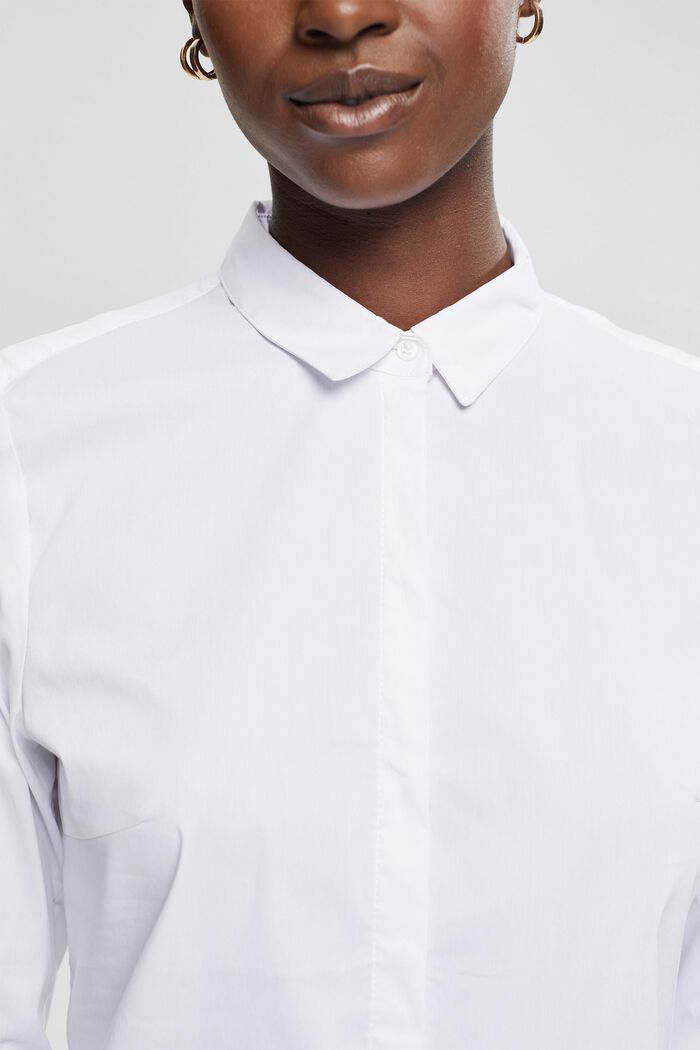 Skjortebluse af bomuldsblanding, WHITE, detail image number 3