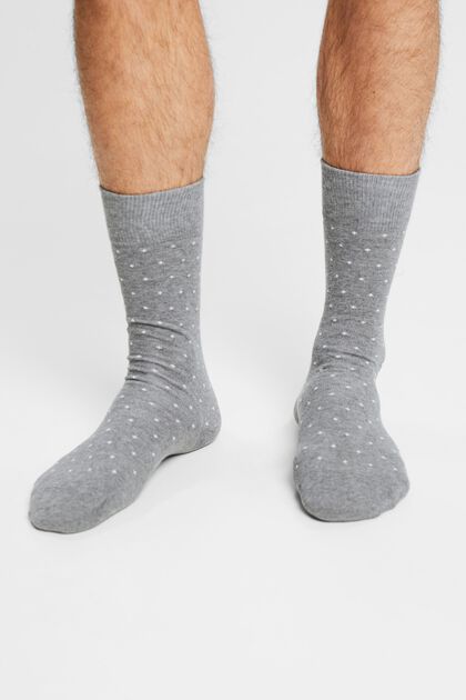 Pakke med 2 par sokker med prikket mønster, økologisk bomuld