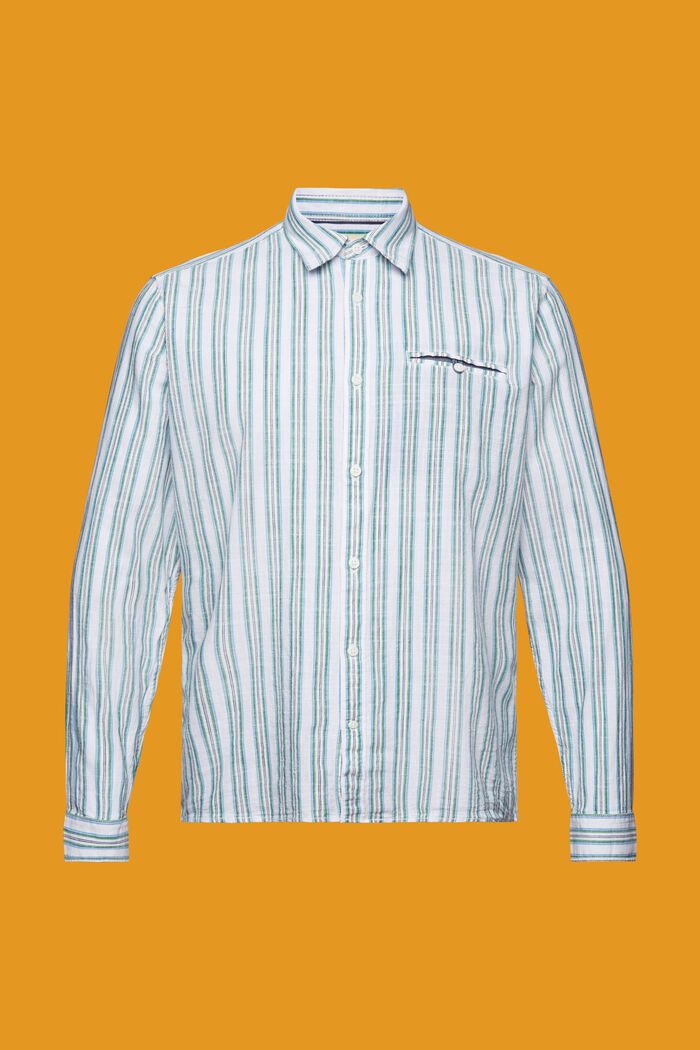 Stribet bomuldsskjorte, WHITE, detail image number 6