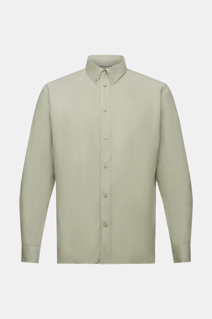 Fløjlsskjorte i 100% bomuld, DUSTY GREEN, detail image number 6