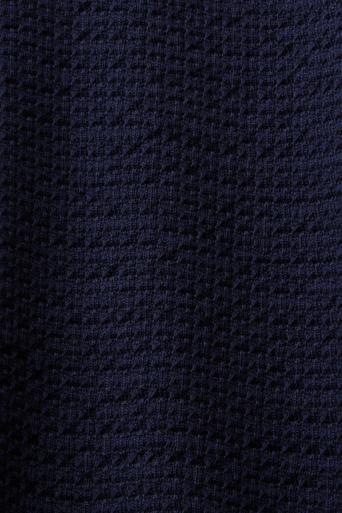 Sweater med struktur og rund hals, NAVY BLUE, detail image number 5