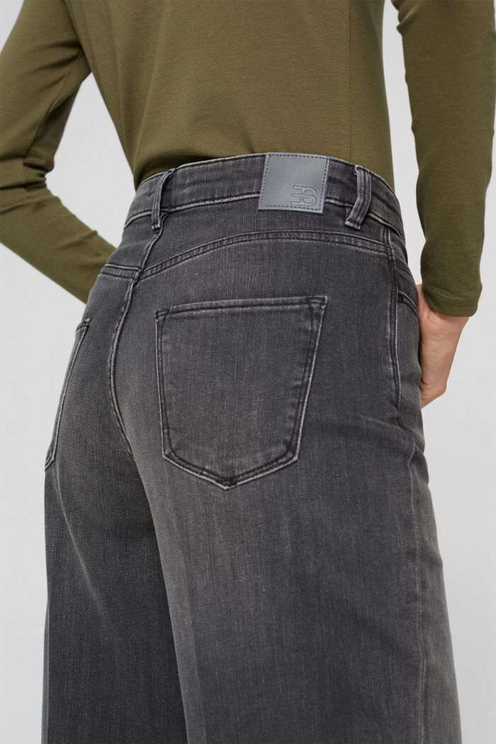 Lige stretch-jeans af økologisk bomuld, GREY DARK WASHED, detail image number 2