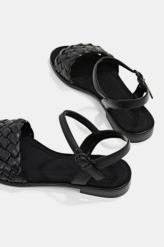 Sandaler med flettede remme, BLACK, detail image number 5