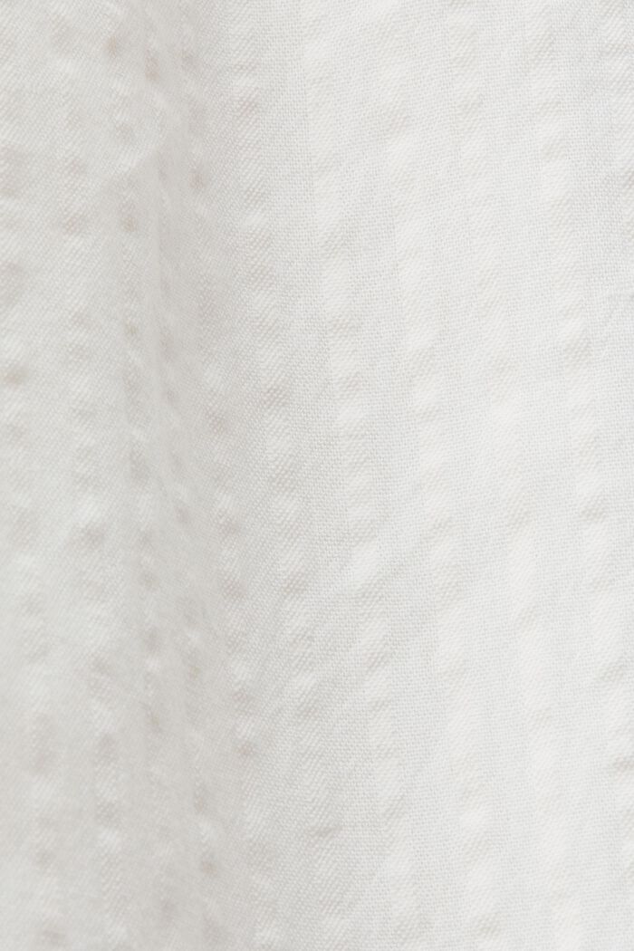 Midi-skjortekjole med bindebælte, bomuldsmiks, WHITE, detail image number 4