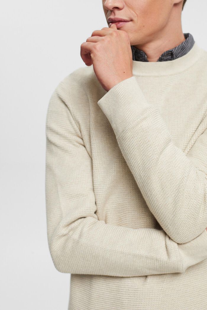 Stribet sweater, LIGHT TAUPE, detail image number 2