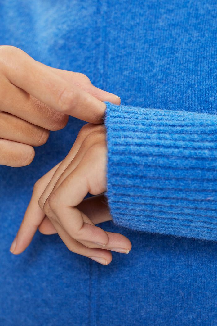 Med uld: blød og lækker pullover med opretstående krave, BRIGHT BLUE, detail image number 0
