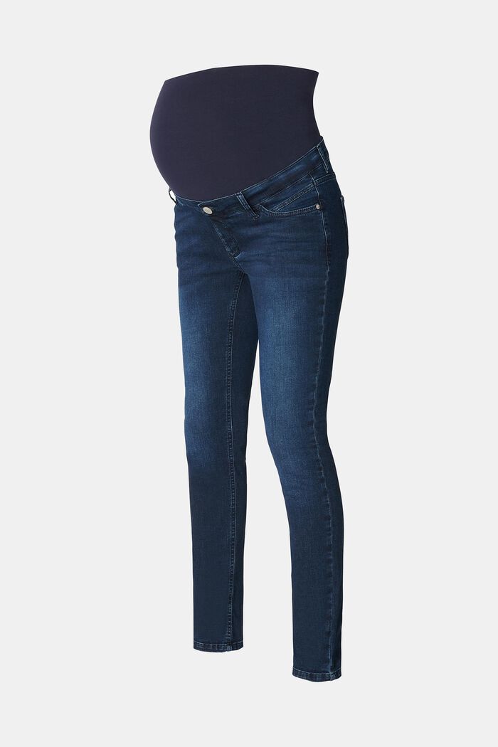 Skinny fit-jeans med høj støttelinning, NEW DARKWASH, detail image number 5