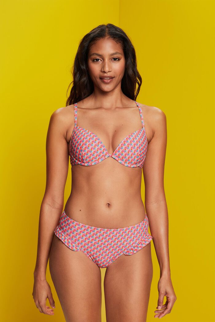 Genanvendt: polstret bikinitop med bøjle, PINK FUCHSIA, detail image number 0