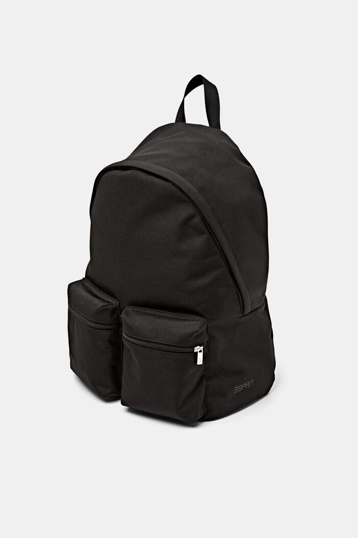 Vævet rygsæk med lynlåslomme, BLACK, detail image number 1