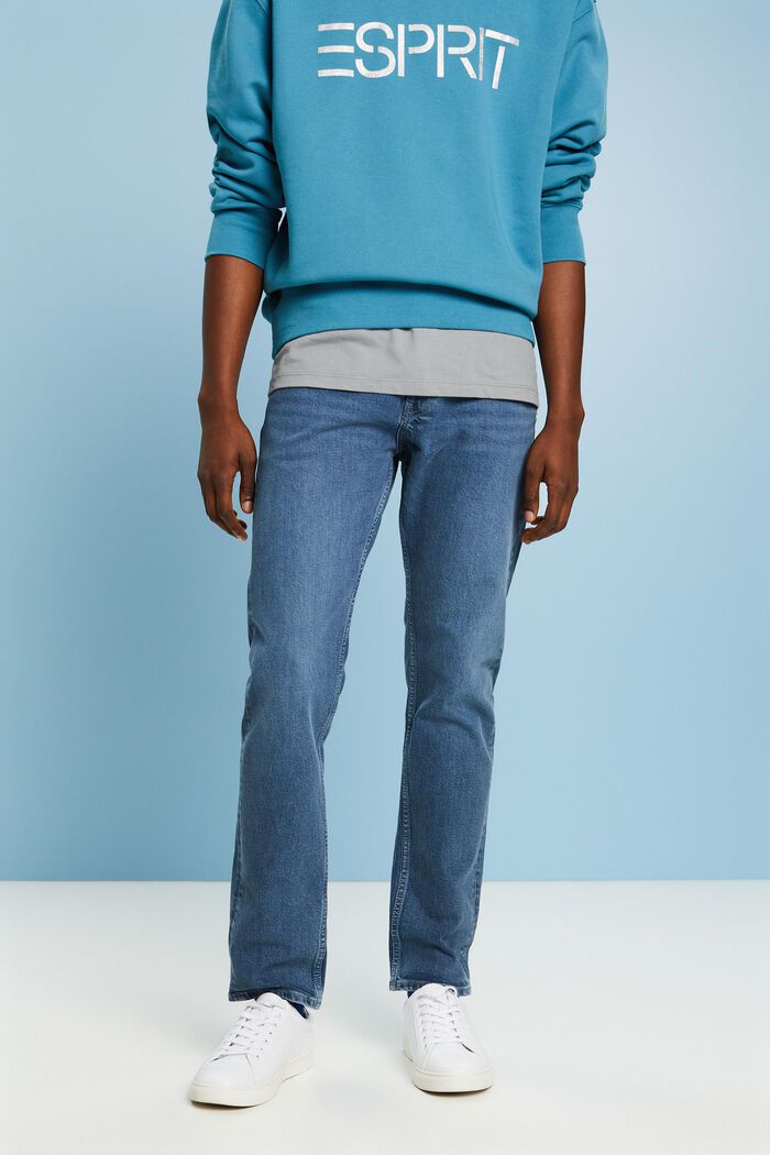 Slim jeans med mellemhøj talje, BLUE MEDIUM WASHED, detail image number 0