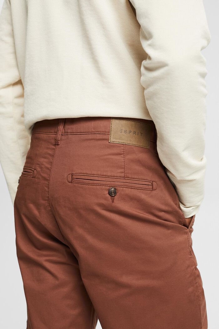 Korte bukser i økologisk bomuld, RUST BROWN, detail image number 5