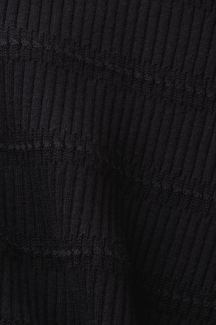 Strikket sweater med korte ærmer, BLACK, detail image number 4