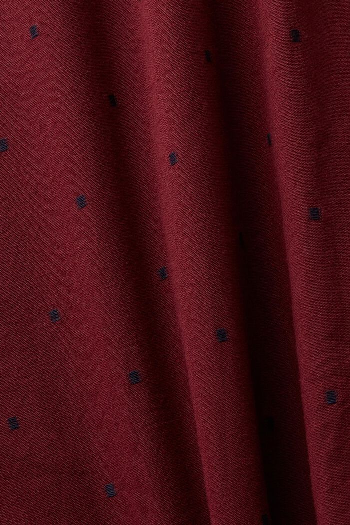 Broderet slim fit-skjorte i bomuld, GARNET RED, detail image number 5