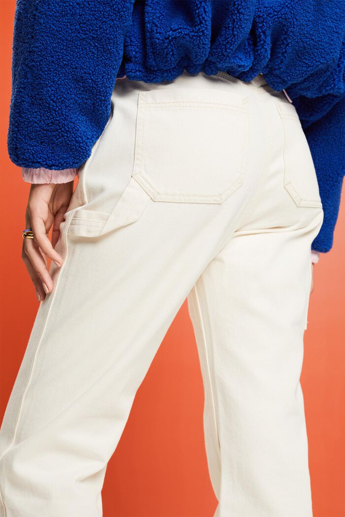 Lige jeans med høj talje, OFF WHITE, detail image number 2