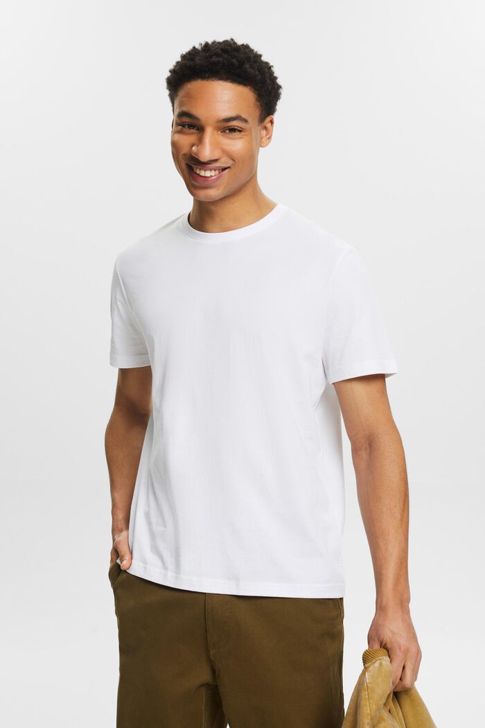 Kortærmet T-shirt med rund hals, WHITE, detail image number 0