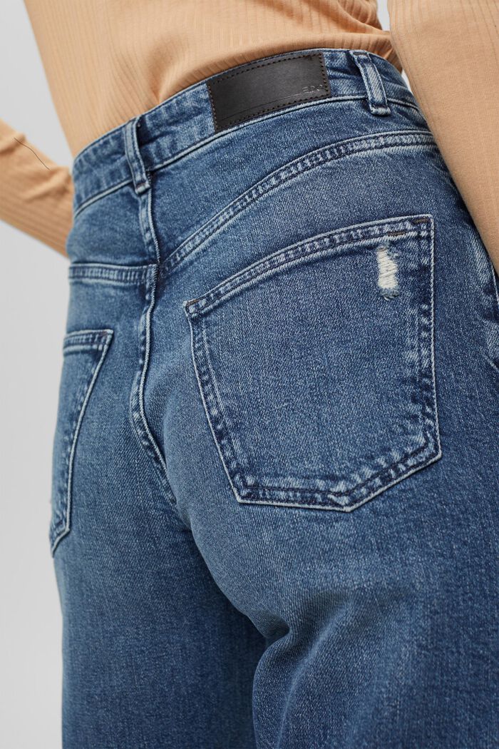 Jeans i used-look, økologisk bomuld, BLUE DARK WASHED, detail image number 5