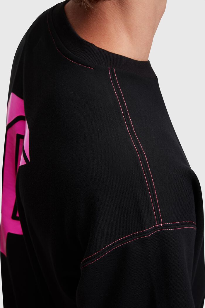 Relaxed Fit sweatshirt med neonprint, BLACK, detail image number 3
