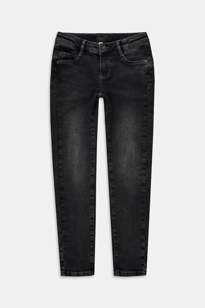 Skinny fit-jeans med justerbar linning, GREY MEDIUM WASHED, detail image number 0