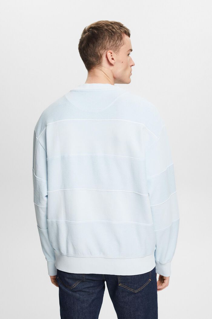 Tekstureret sweatshirt i økologisk bomuld, LIGHT BLUE, detail image number 2