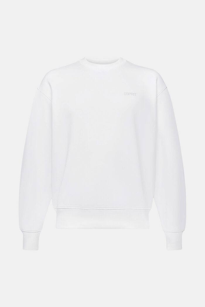 Unisex sweatshirt i fleece med logo, WHITE, detail image number 7