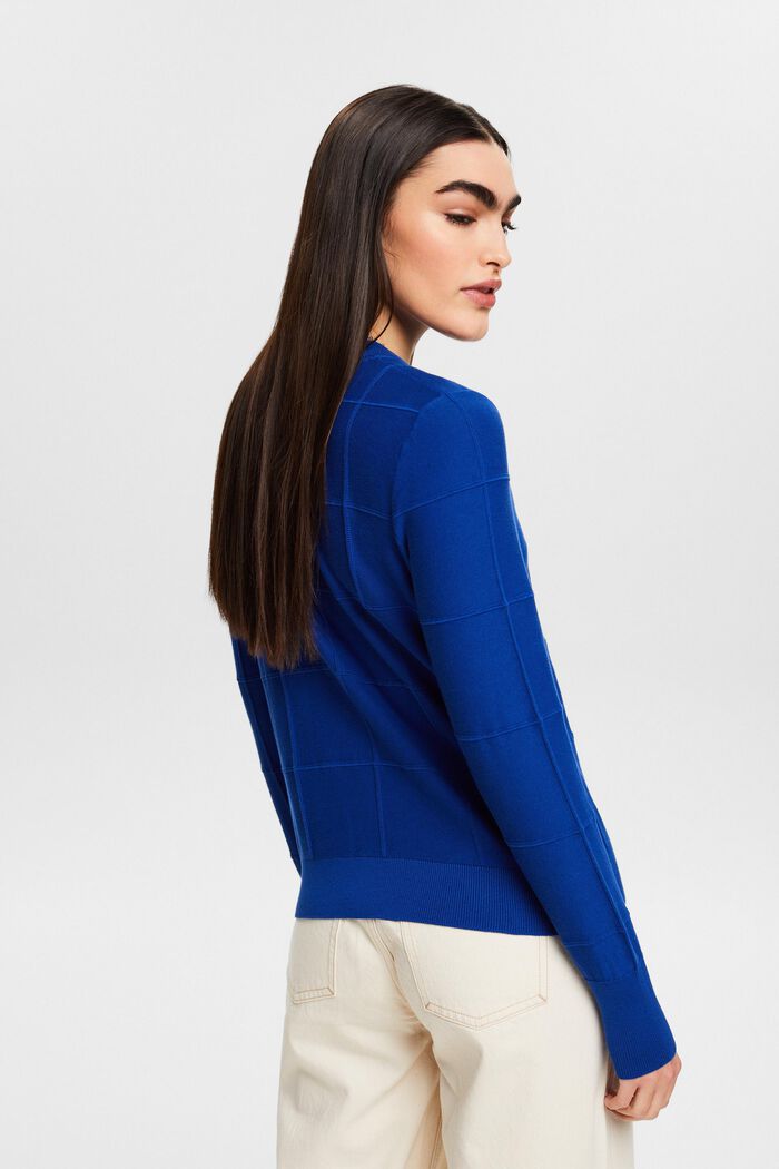Farveafstemt gittersweater med struktur, BRIGHT BLUE, detail image number 2