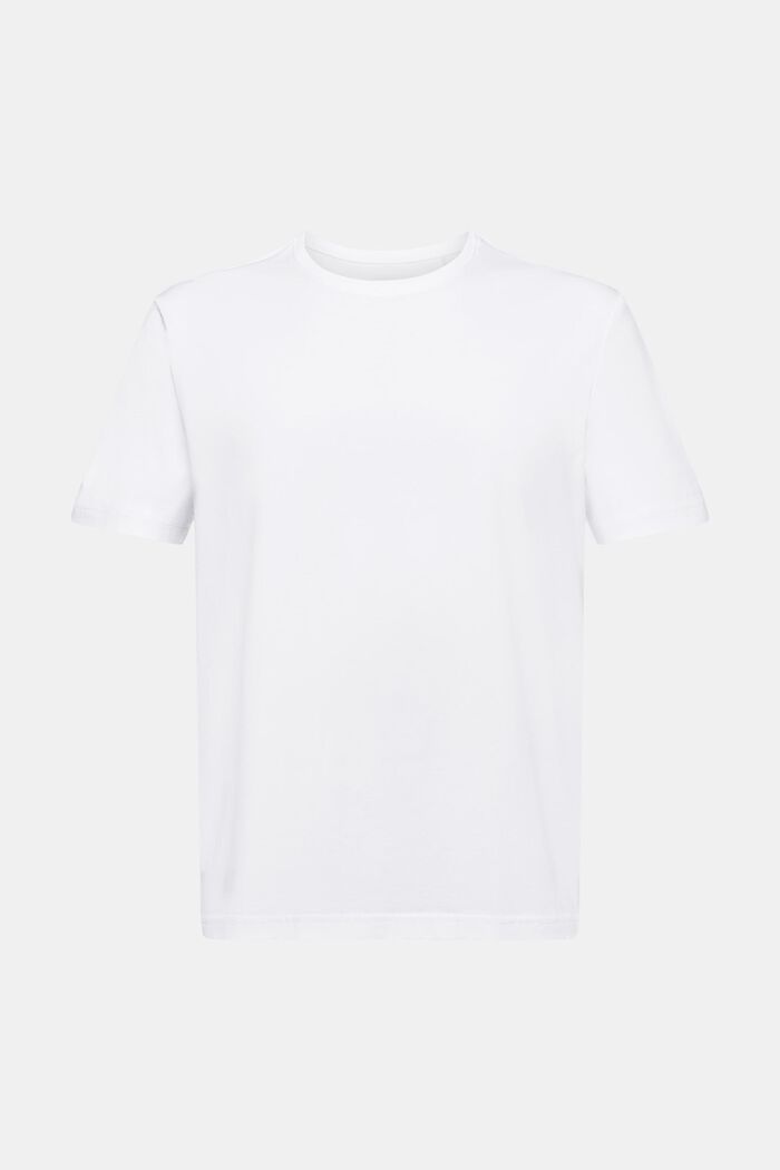 Jersey-T-shirt i pimabomuld med rund hals, WHITE, detail image number 6