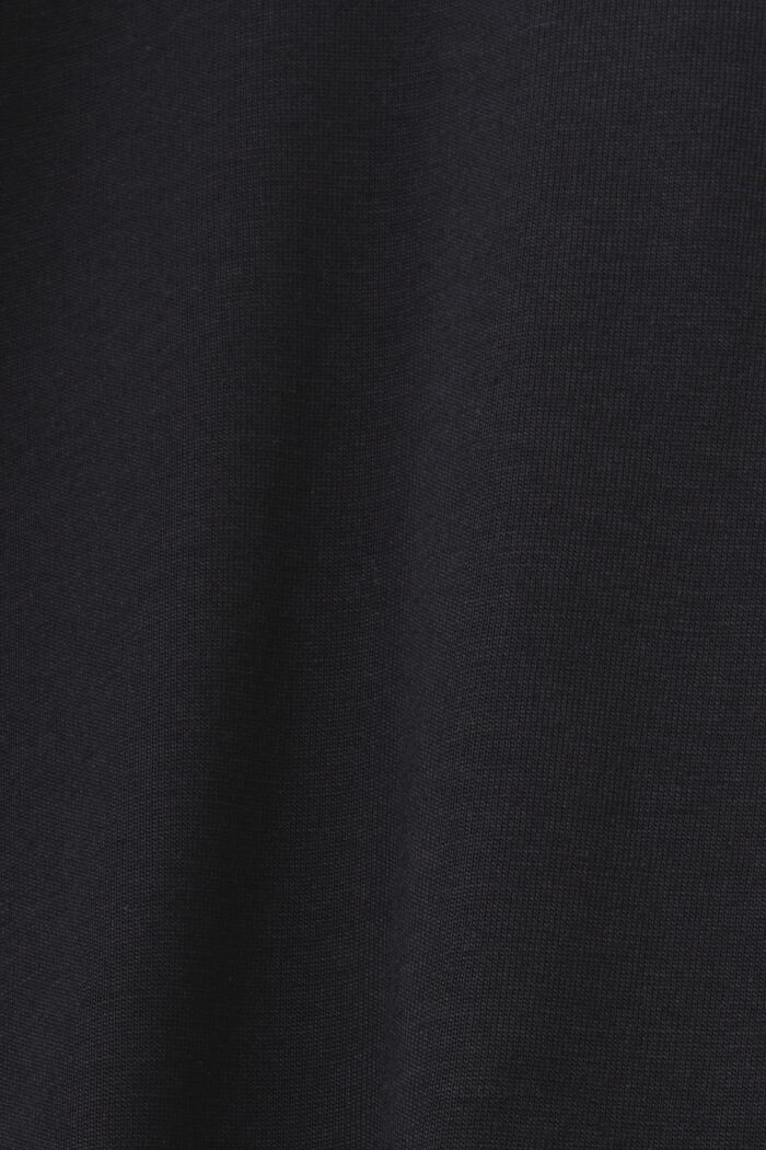 T-shirt i pima-bomuldsjersey med rund hals, BLACK, detail image number 5