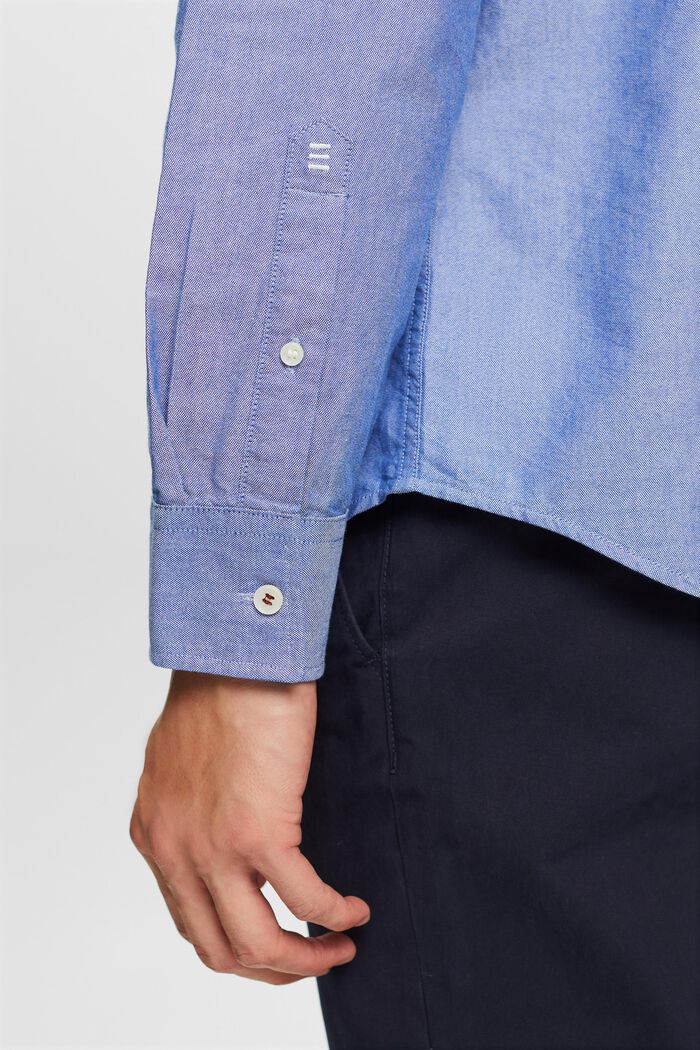 Button down-skjorte i bomuldspoplin, BRIGHT BLUE, detail image number 2