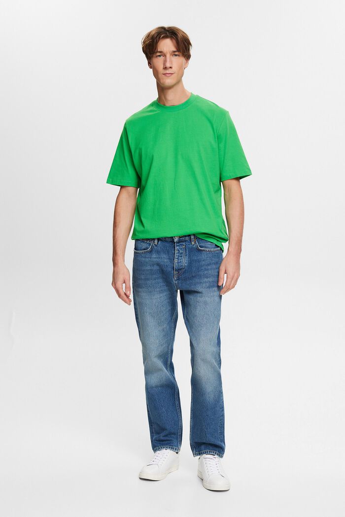 T-shirt i bomuld med rund hals, GREEN, detail image number 4