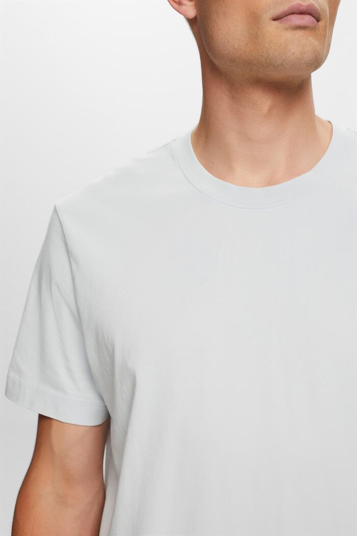 Jersey-T-shirt med rund hals, 100 % bomuld, LIGHT BLUE, detail image number 2