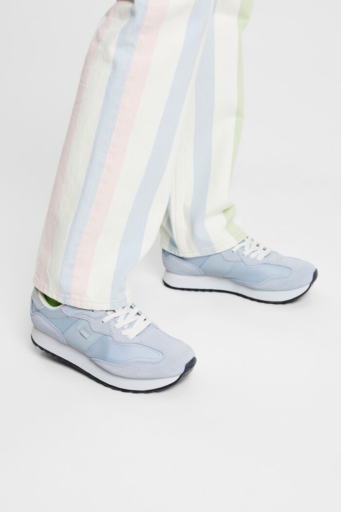Plateau-sneakers i læder, PASTEL BLUE, detail image number 1