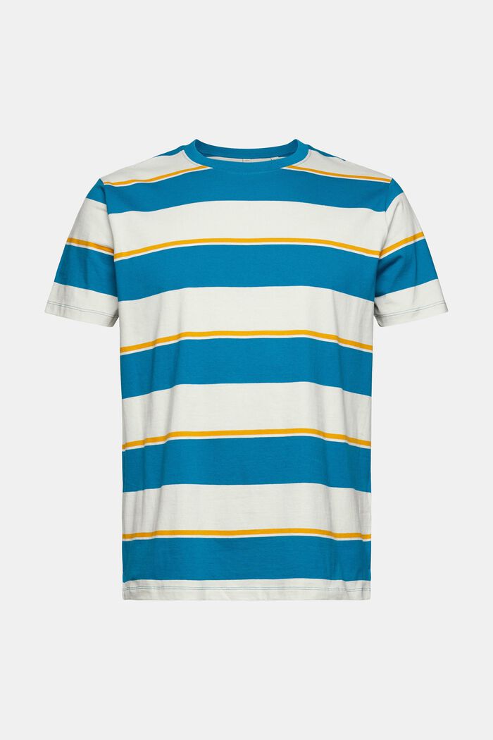 Jersey-T-shirt med striber, TEAL BLUE, detail image number 6