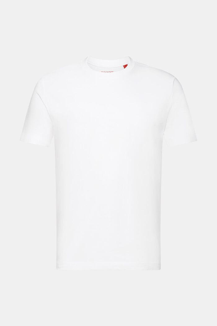 T-shirt i pima-bomuldsjersey med rund hals, WHITE, detail image number 7