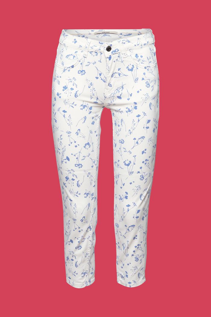 Cropped slim bukser med print, NAVY, detail image number 7