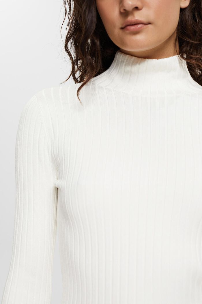 Pullover med høj krave, OFF WHITE, detail image number 4