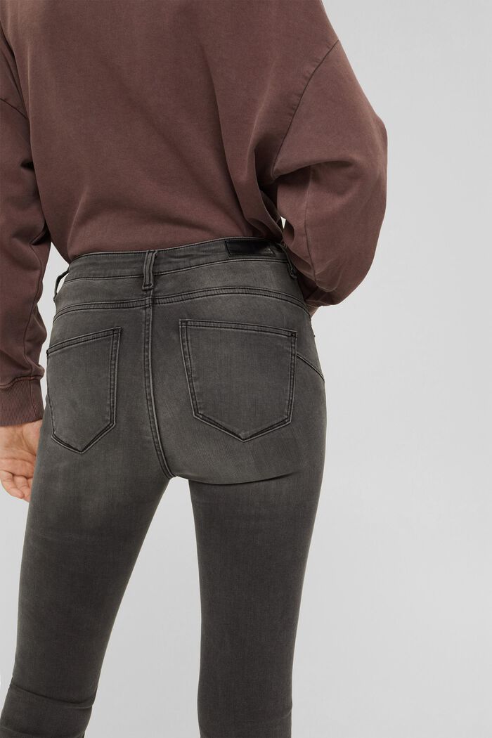 Shaping-jeans med høj linning, GREY DARK WASHED, overview