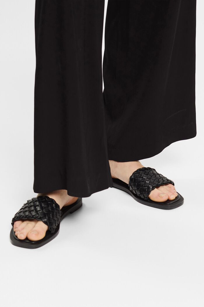 Slippers med flettede remme, BLACK, detail image number 3