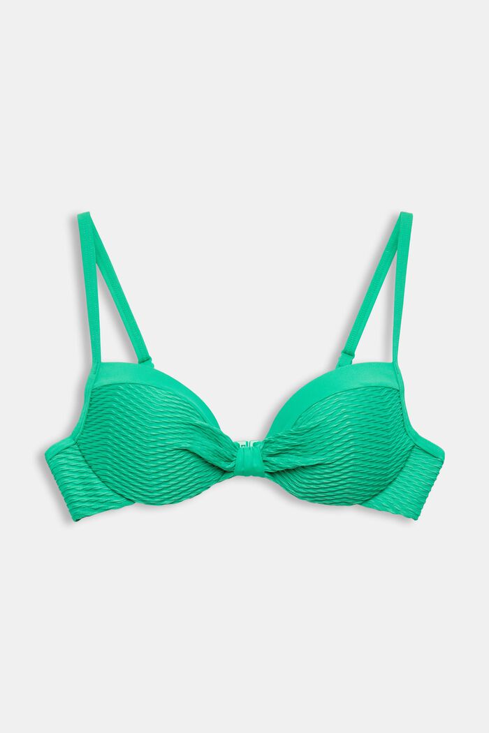 Genanvendt: polstret bikinitop med tekstur, GREEN, detail image number 4