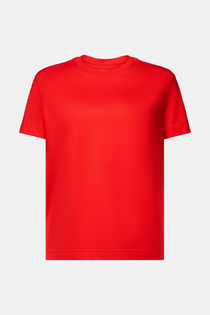 T-shirt i pimabomuld med rund hals, RED, detail image number 5