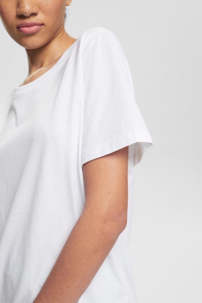 Basic-shirt i 100% økologisk bomuld, WHITE, detail image number 2