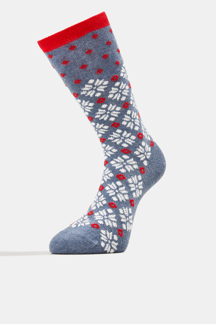 3-pak chunky sokker i norsk strik, BLUE, detail image number 1