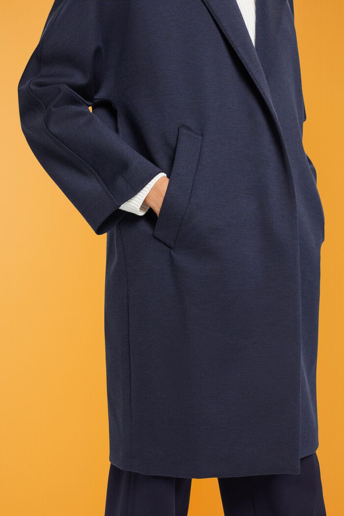 Dobbeltsidet frakke i jersey, NAVY, detail image number 4