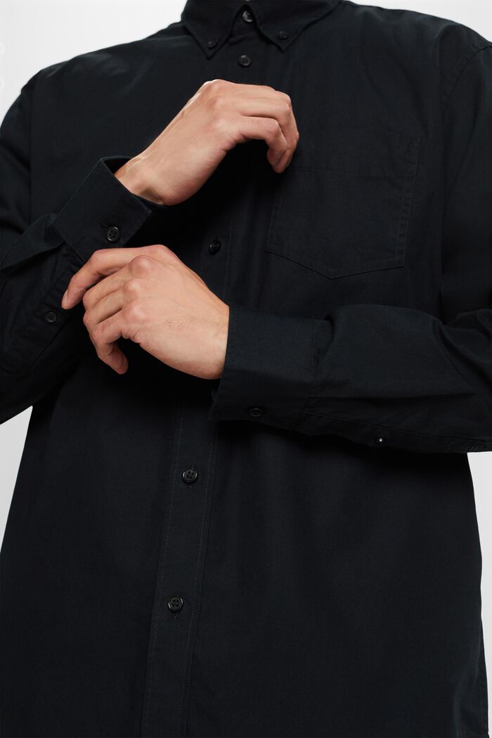 Button down-skjorte i poplin, 100 % bomuld, BLACK, detail image number 2